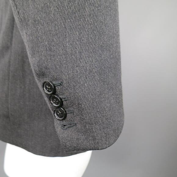 MAISON MARTIN MARGIELA Regular Charcoal Solid Wool Notch Lapel Sport Coat - Picture 5 of 9
